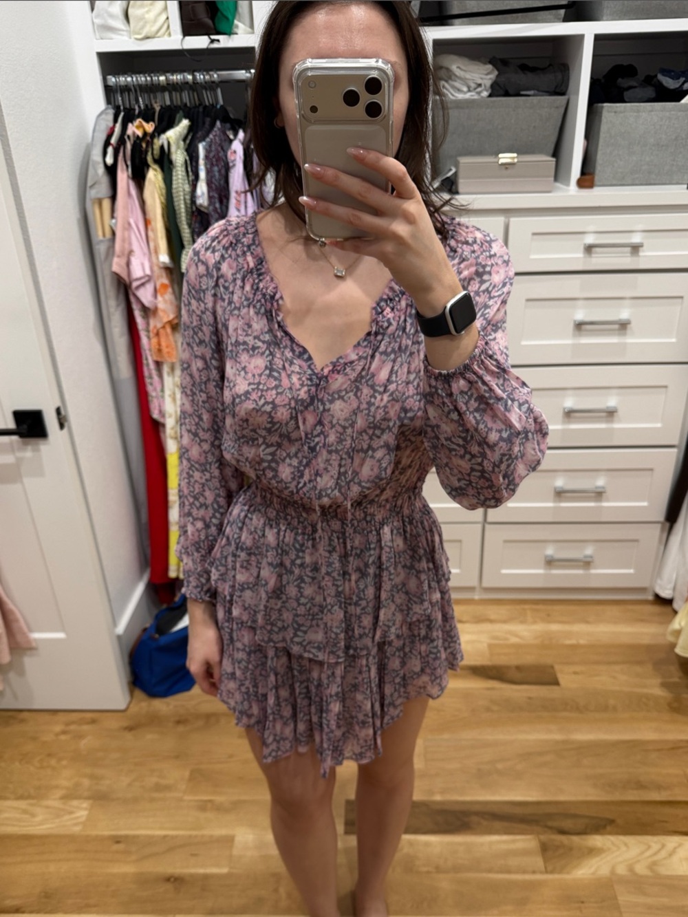 LoveShackFancy Floral Long Sleeve Dress
